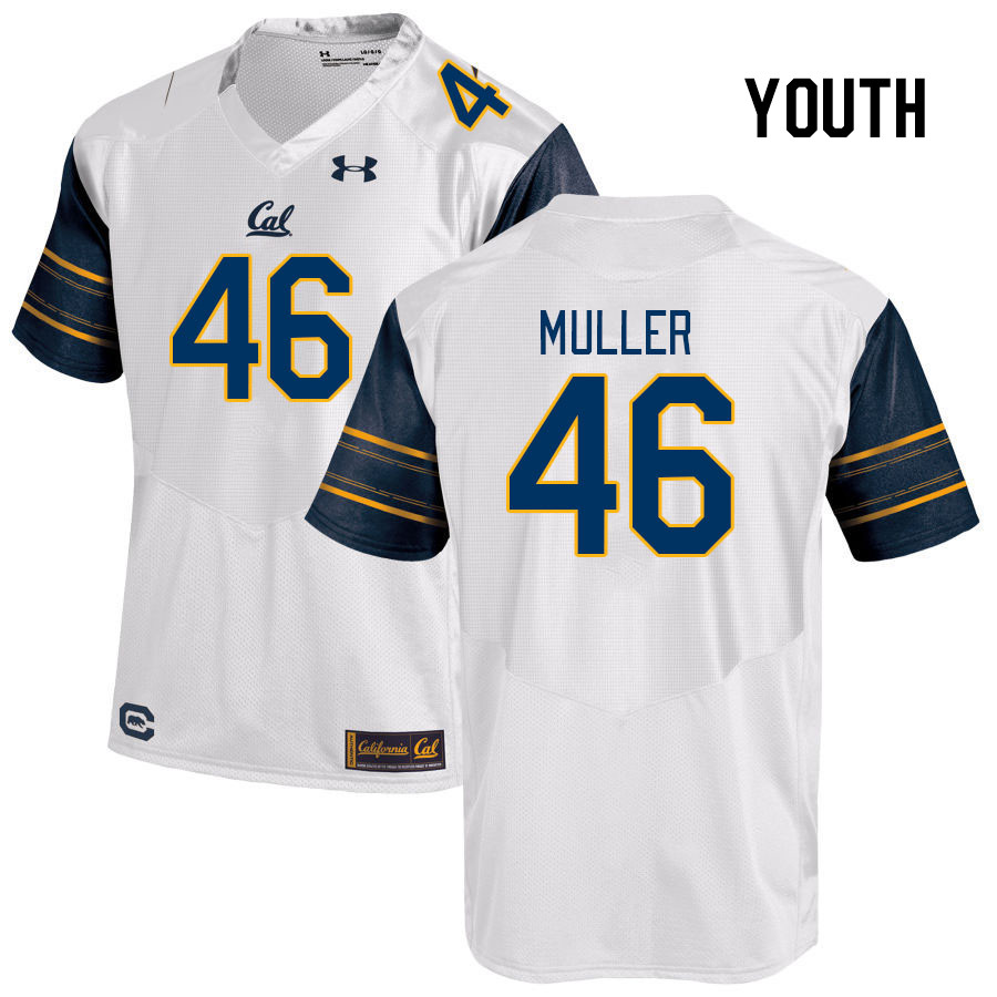 Youth #46 Jake Muller California Golden Bears College Football Jerseys Stitched Sale-White - Click Image to Close